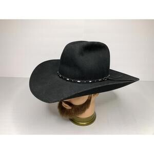 MHT Master Hatters Texas 57-7 1/8 Black 3x Beaver Blend Western Cowboy Hat P145